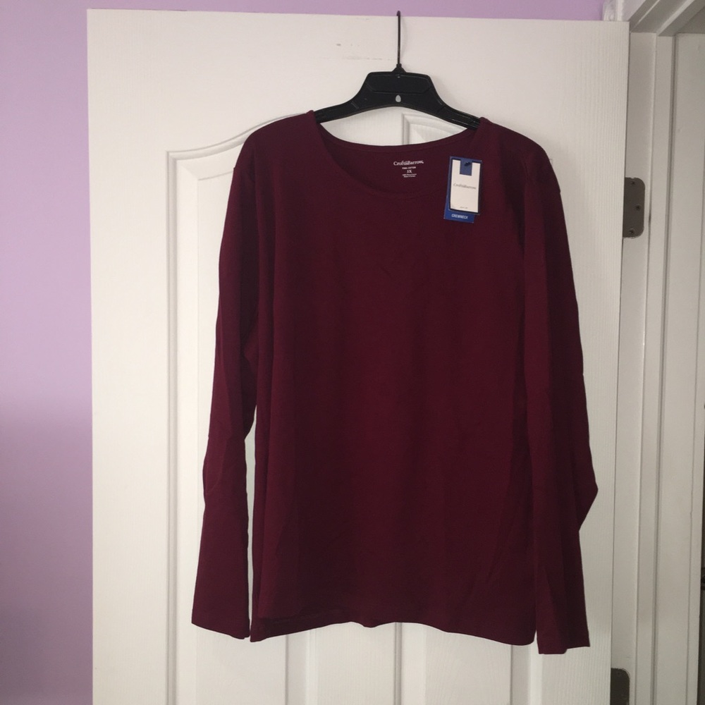 NWT Croft & Barrow Burgundy Top